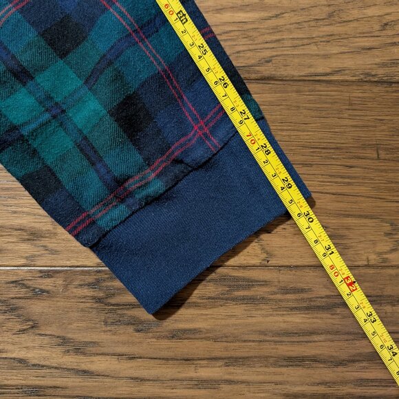 Old Navy pajama joggers pants blue green plaid size small Tall - Picture 6 of 12